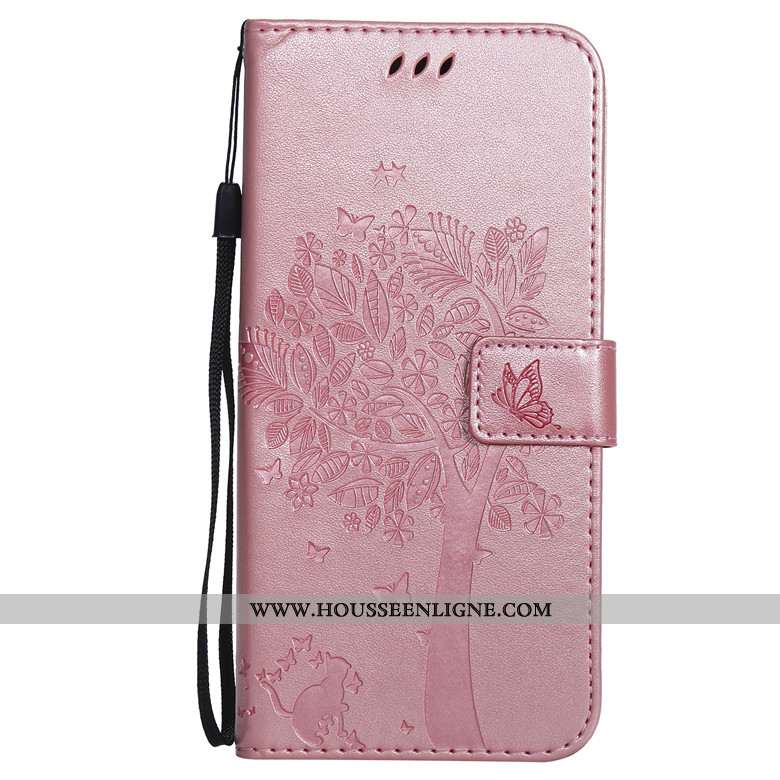 Housse Samsung Galaxy A40s Portefeuille Cuir Téléphone Portable Clamshell Étui Protection Chat Gris
