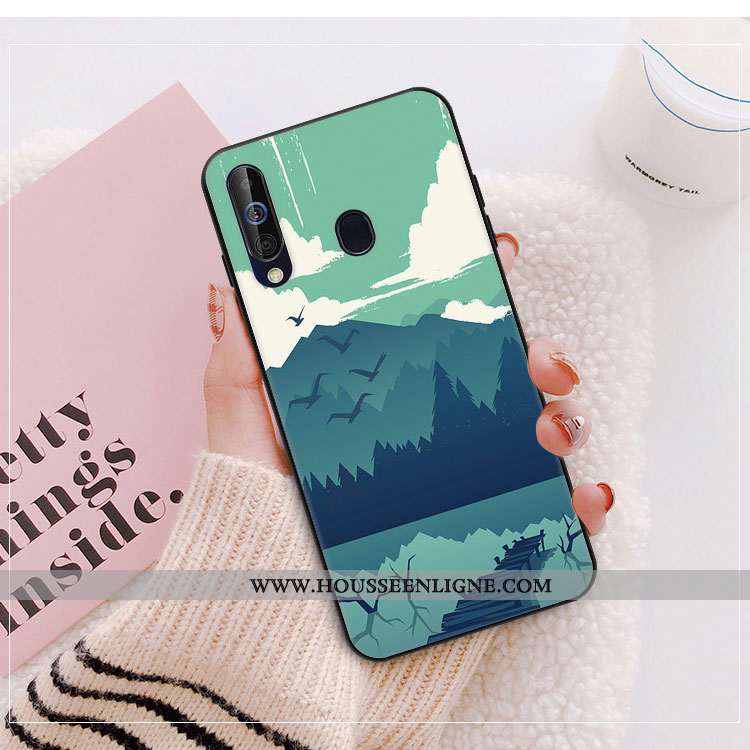Housse Samsung Galaxy A40s Tendance Protection Vert Verre Étoile Coque Miroir Verte