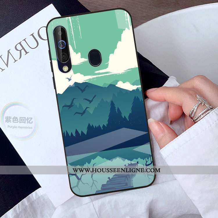 Housse Samsung Galaxy A40s Tendance Protection Vert Verre Étoile Coque Miroir Verte