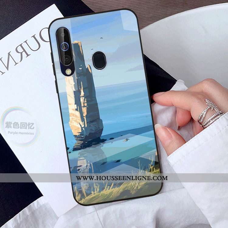 Housse Samsung Galaxy A40s Tendance Protection Vert Verre Étoile Coque Miroir Verte