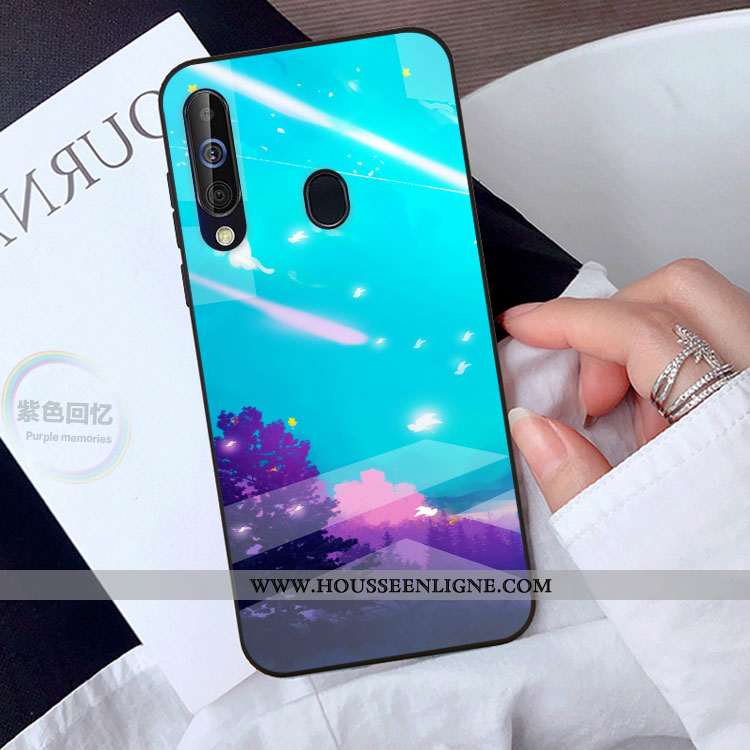 Housse Samsung Galaxy A40s Tendance Protection Vert Verre Étoile Coque Miroir Verte