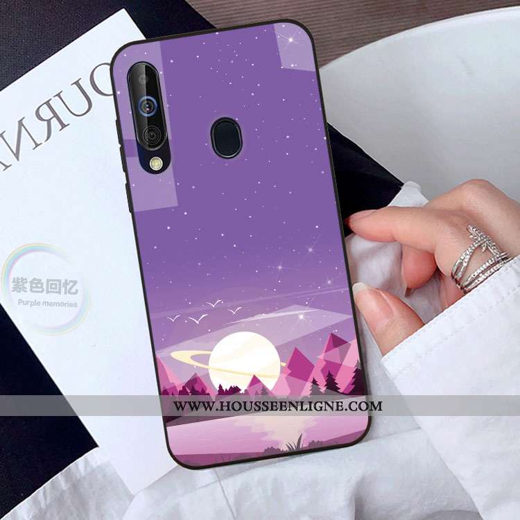 Housse Samsung Galaxy A40s Tendance Protection Vert Verre Étoile Coque Miroir Verte