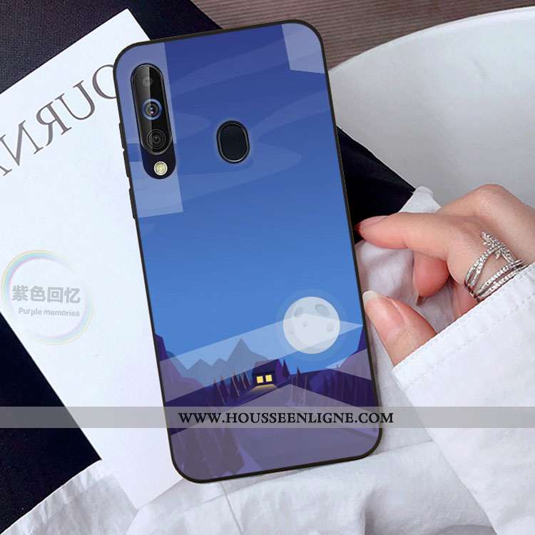Housse Samsung Galaxy A40s Tendance Protection Vert Verre Étoile Coque Miroir Verte