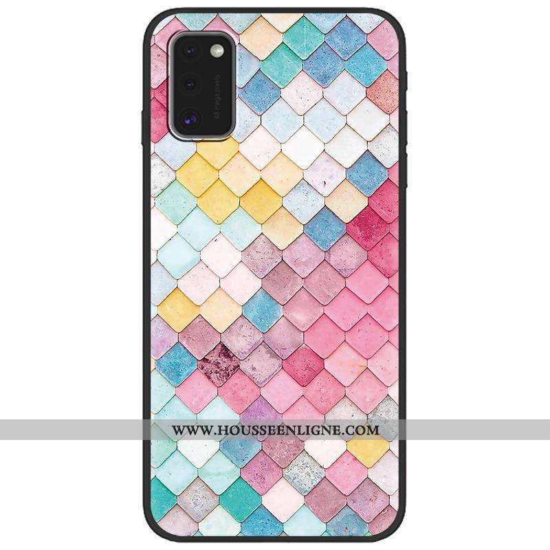 Housse Samsung Galaxy A41 Créatif Dessin Animé Fluide Doux Tendance Téléphone Portable Rose Délavé E