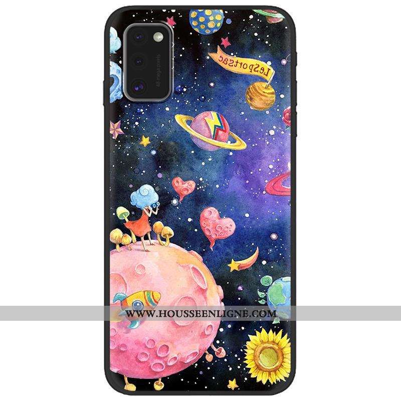 Housse Samsung Galaxy A41 Créatif Dessin Animé Fluide Doux Tendance Téléphone Portable Rose Délavé E