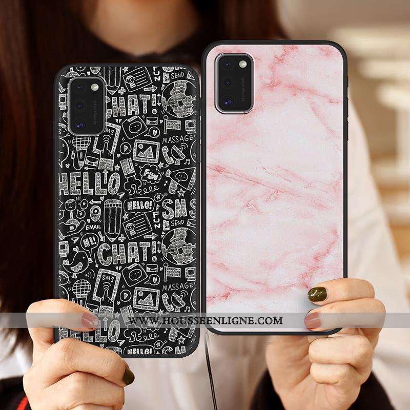 Housse Samsung Galaxy A41 Créatif Dessin Animé Fluide Doux Tendance Téléphone Portable Rose Délavé E