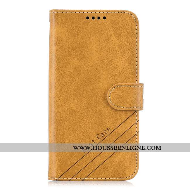 Housse Samsung Galaxy A41 Cuir Protection Tout Compris Coque Étui Téléphone Portable Jaune