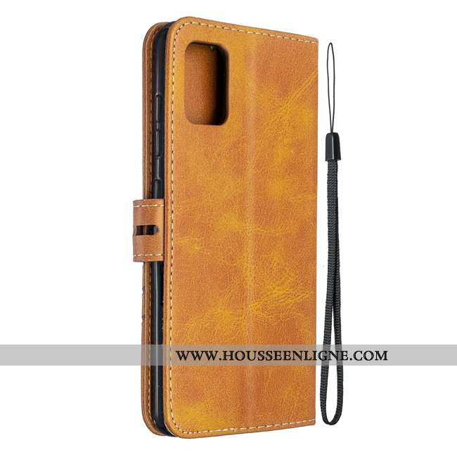 Housse Samsung Galaxy A41 Cuir Protection Tout Compris Coque Étui Téléphone Portable Jaune