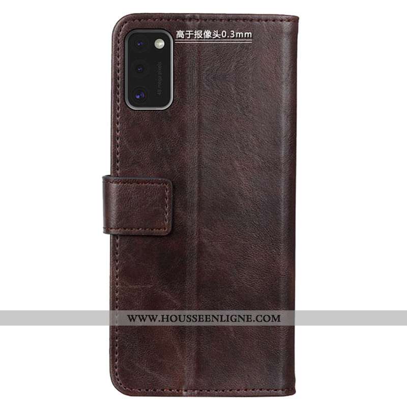 Housse Samsung Galaxy A41 Cuir Véritable Carte Portefeuilles Bleu Étoile Business