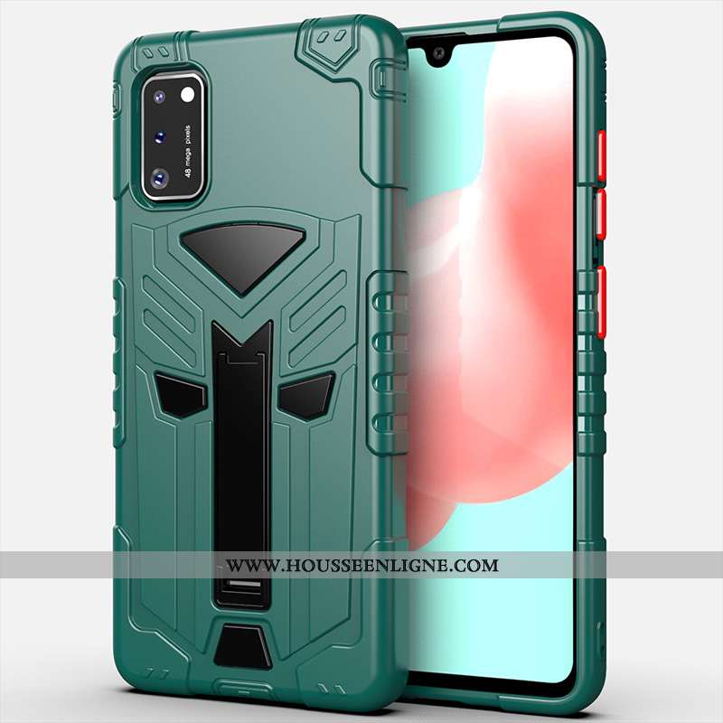 Housse Samsung Galaxy A41 Protection Fluide Doux Coque Téléphone Portable Support Étoile Vert Verte
