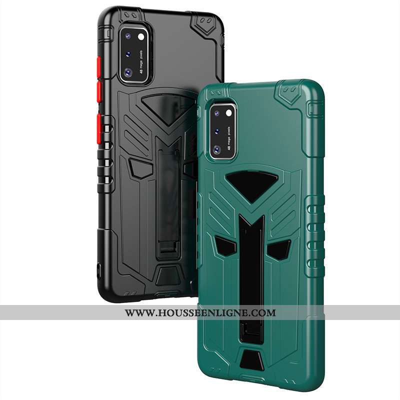 Housse Samsung Galaxy A41 Protection Fluide Doux Coque Téléphone Portable Support Étoile Vert Verte