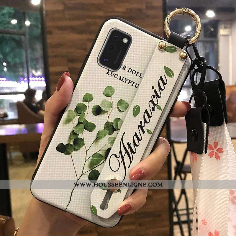Housse Samsung Galaxy A41 Protection Ornements Suspendus Étoile Support Téléphone Portable Coque Bla
