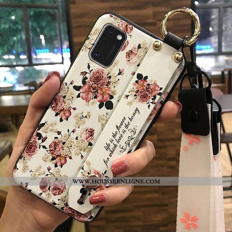 Housse Samsung Galaxy A41 Protection Ornements Suspendus Étoile Support Téléphone Portable Coque Bla
