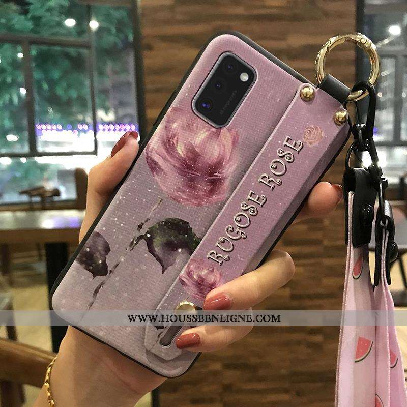 Housse Samsung Galaxy A41 Protection Ornements Suspendus Étoile Support Téléphone Portable Coque Bla