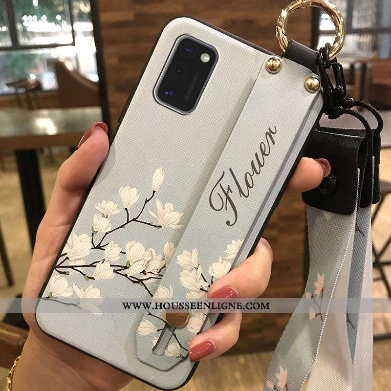 Housse Samsung Galaxy A41 Protection Ornements Suspendus Étoile Support Téléphone Portable Coque Bla