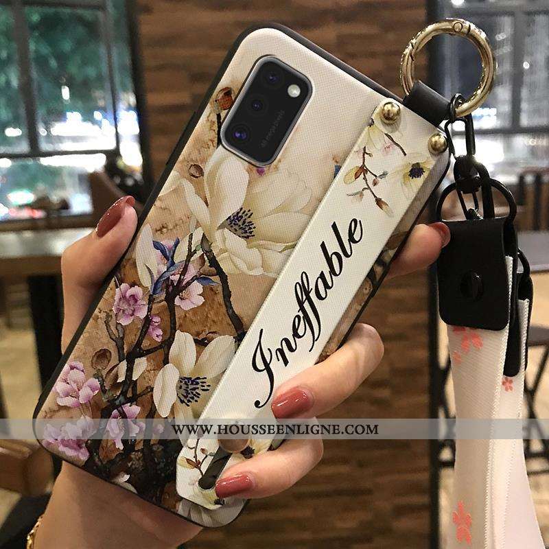 Housse Samsung Galaxy A41 Protection Ornements Suspendus Étoile Support Téléphone Portable Coque Bla