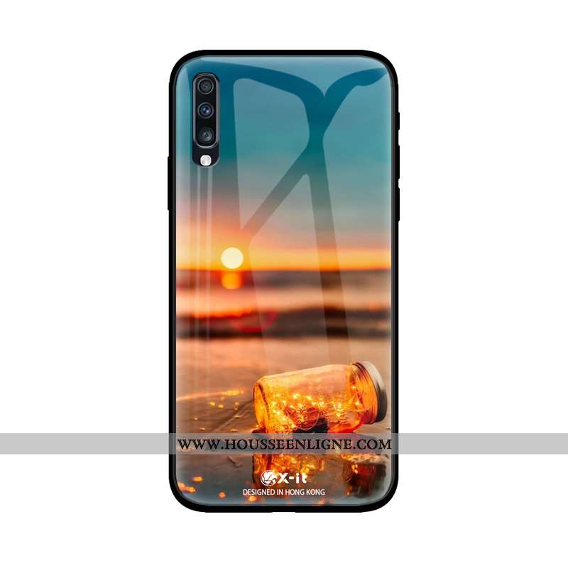 Housse Samsung Galaxy A50 Créatif Tendance Verre Téléphone Portable Personnalité Protection Incassab