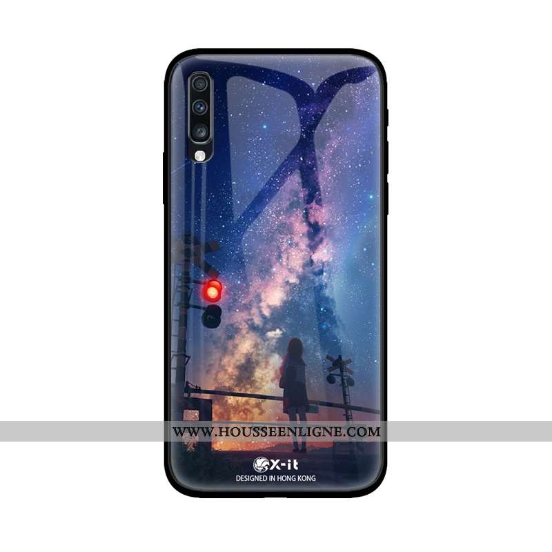 Housse Samsung Galaxy A50 Créatif Tendance Verre Téléphone Portable Personnalité Protection Incassab