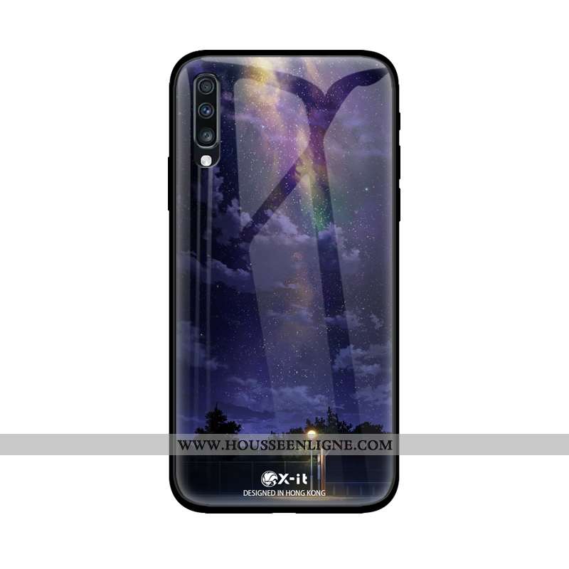 Housse Samsung Galaxy A50 Créatif Tendance Verre Téléphone Portable Personnalité Protection Incassab