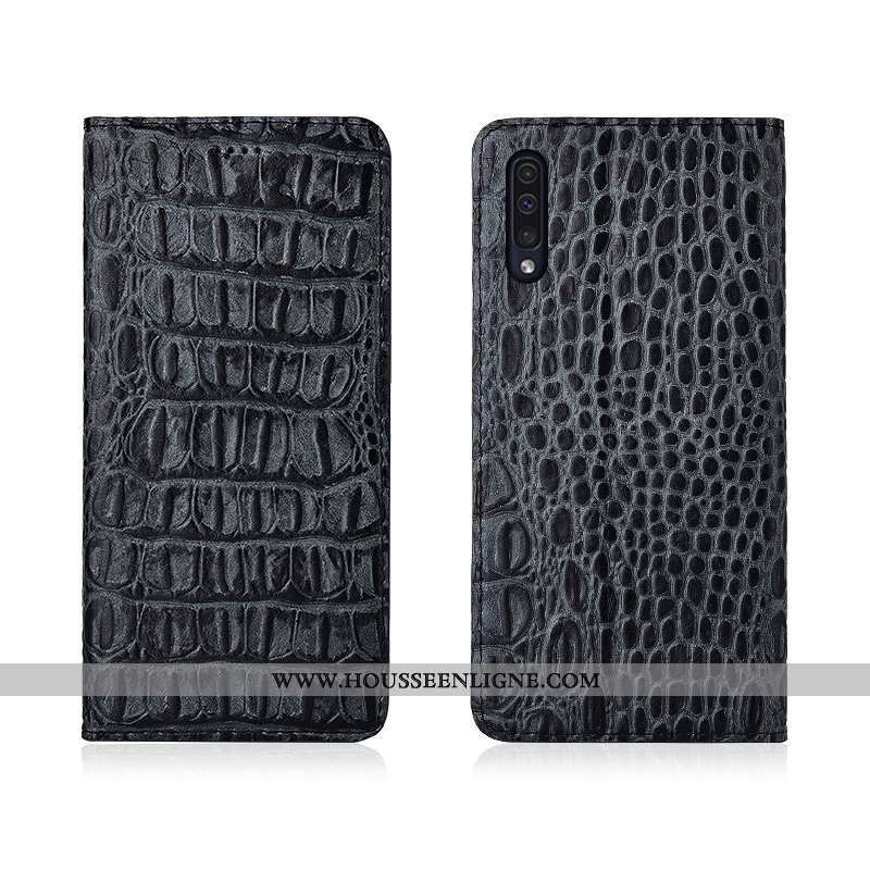 Housse Samsung Galaxy A50 Délavé En Daim Cuir Véritable Clamshell Tout Compris Incassable Étoile Étu