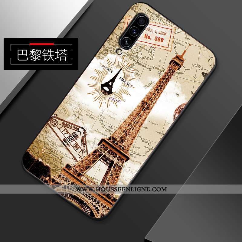 Housse Samsung Galaxy A50 Délavé En Daim Ultra Étui Bleu Marin Silicone Protection Tendance Bleu Fon