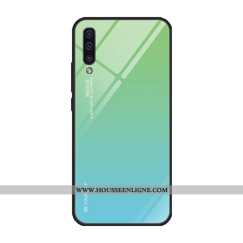 Housse Samsung Galaxy A50 Protection Verre Coque Violet Tempérer Téléphone Portable Couvercle Arrièr