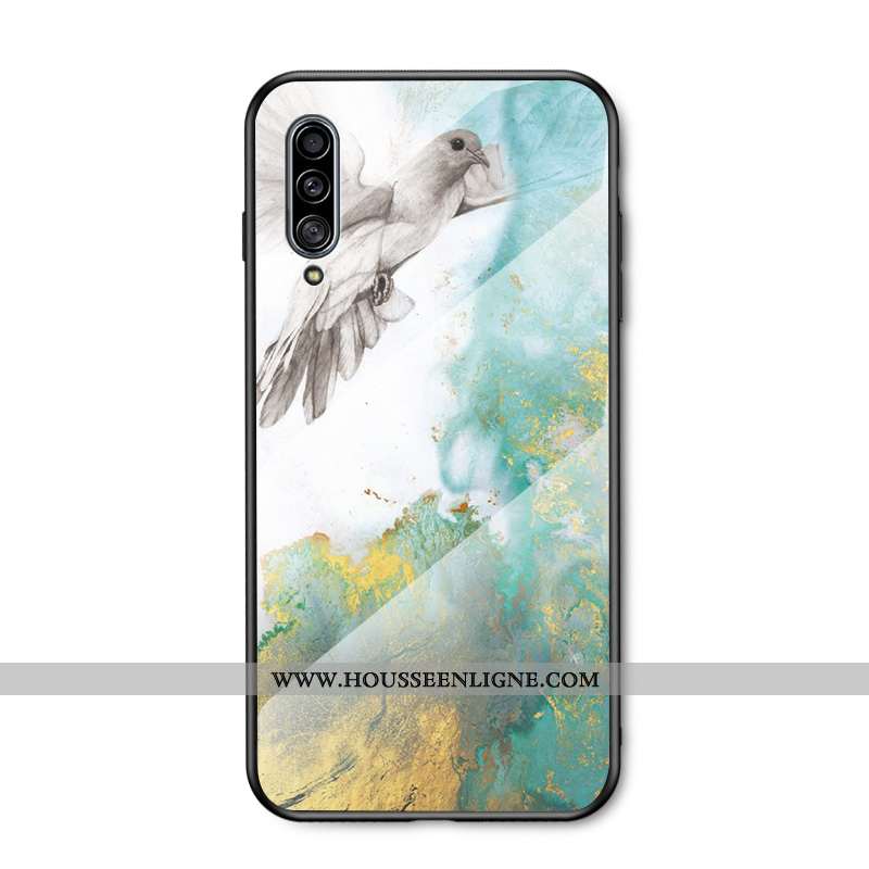 Housse Samsung Galaxy A50 Protection Verre Incassable Bleu Tendance Téléphone Portable Fluide Doux