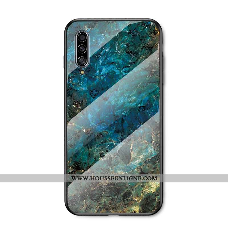 Housse Samsung Galaxy A50 Protection Verre Incassable Bleu Tendance Téléphone Portable Fluide Doux