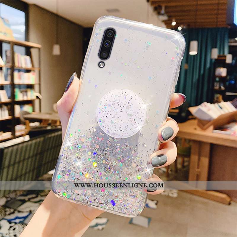 Housse Samsung Galaxy A50 Transparent Protection Étui Incassable Étoile Coque Tout Compris Verte