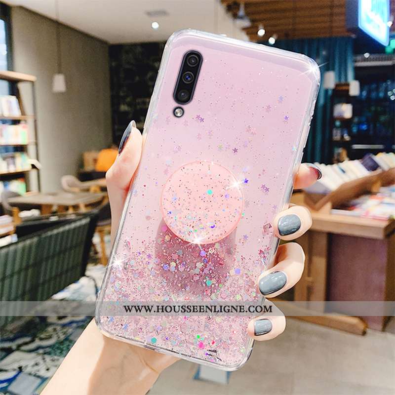 Housse Samsung Galaxy A50 Transparent Protection Étui Incassable Étoile Coque Tout Compris Verte