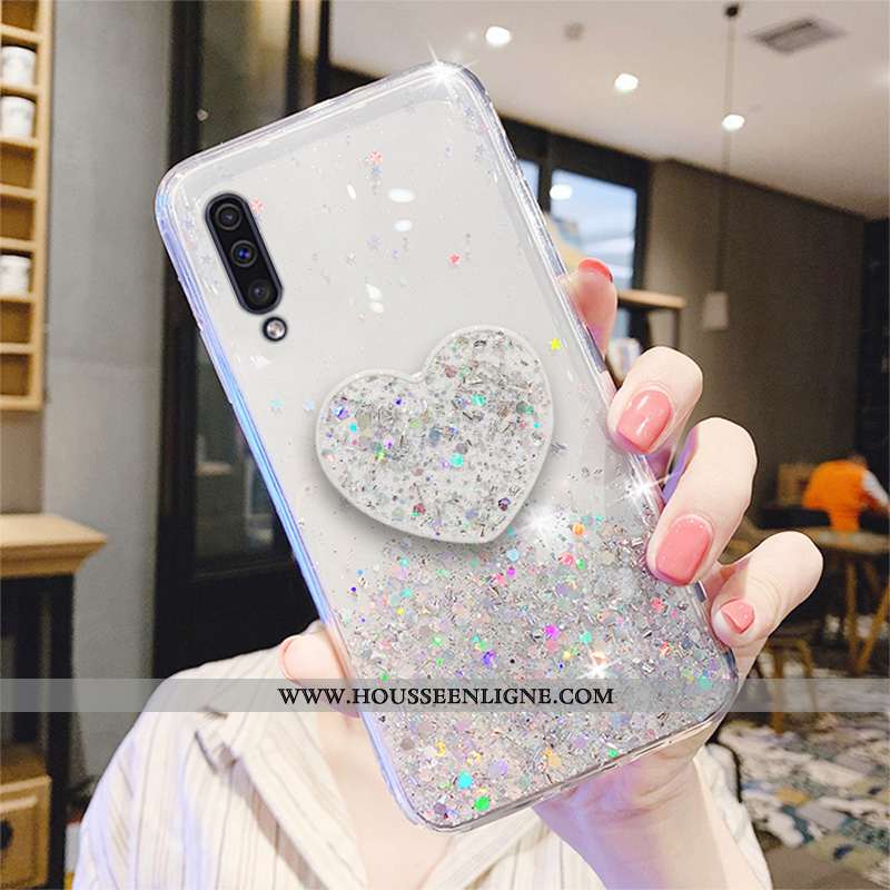 Housse Samsung Galaxy A50 Transparent Protection Étui Incassable Étoile Coque Tout Compris Verte