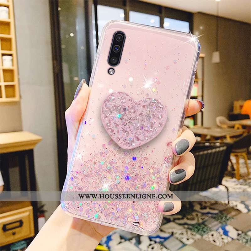 Housse Samsung Galaxy A50 Transparent Protection Étui Incassable Étoile Coque Tout Compris Verte