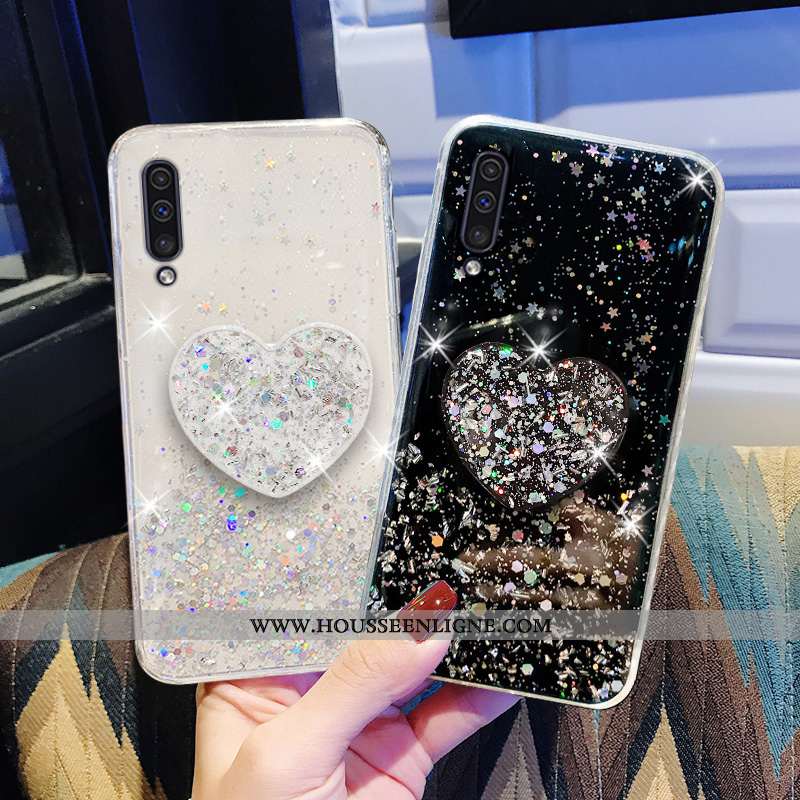 Housse Samsung Galaxy A50 Transparent Protection Étui Incassable Étoile Coque Tout Compris Verte