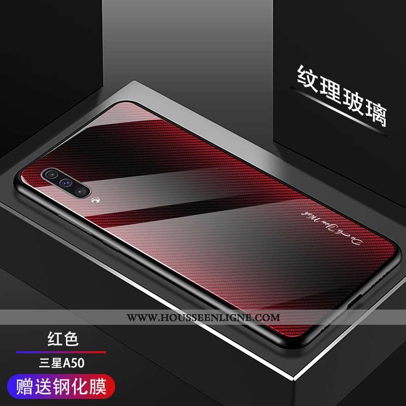 Housse Samsung Galaxy A50 Verre Tendance Téléphone Portable Tempérer Incassable Nouveau Modèle Fleur