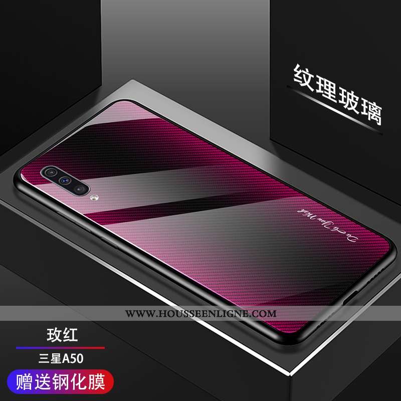 Housse Samsung Galaxy A50 Verre Tendance Téléphone Portable Tempérer Incassable Nouveau Modèle Fleur