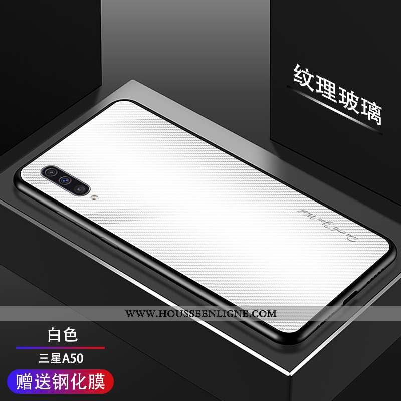 Housse Samsung Galaxy A50 Verre Tendance Téléphone Portable Tempérer Incassable Nouveau Modèle Fleur