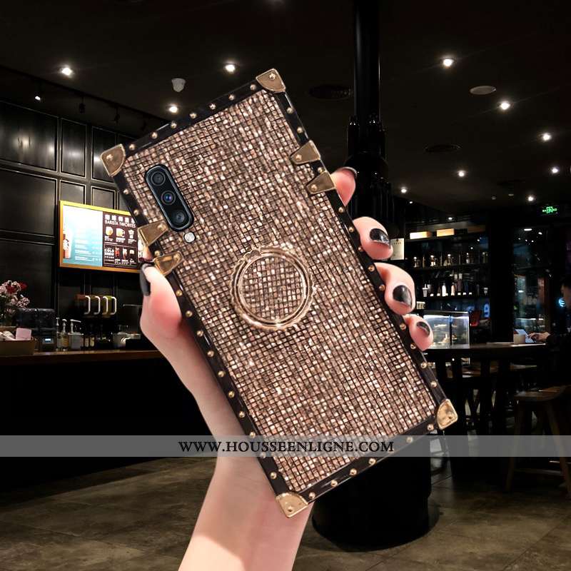 Housse Samsung Galaxy A50 Vintage Tendance Étoile Mode Rose Incruster Strass Nouveau Argent