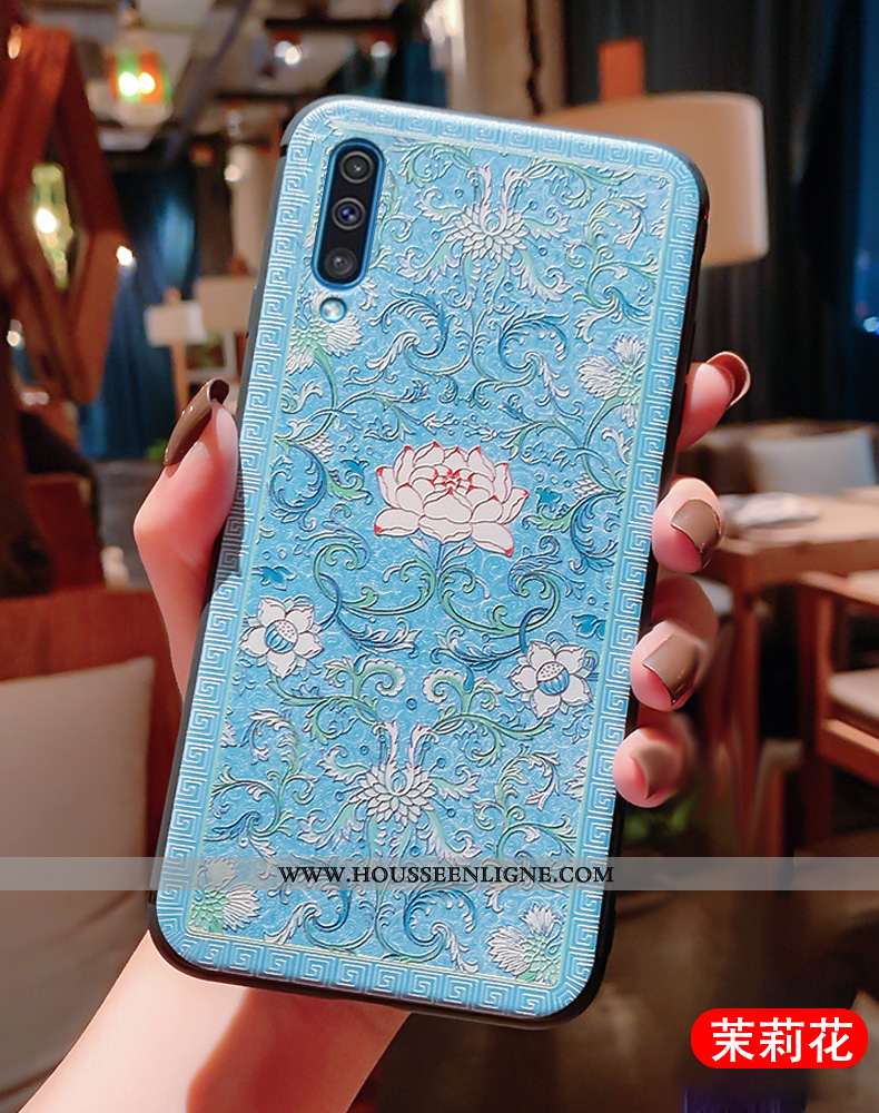 Housse Samsung Galaxy A50 Vintage Ultra Incassable Gaufrage Tout Compris Rouge Style Chinois