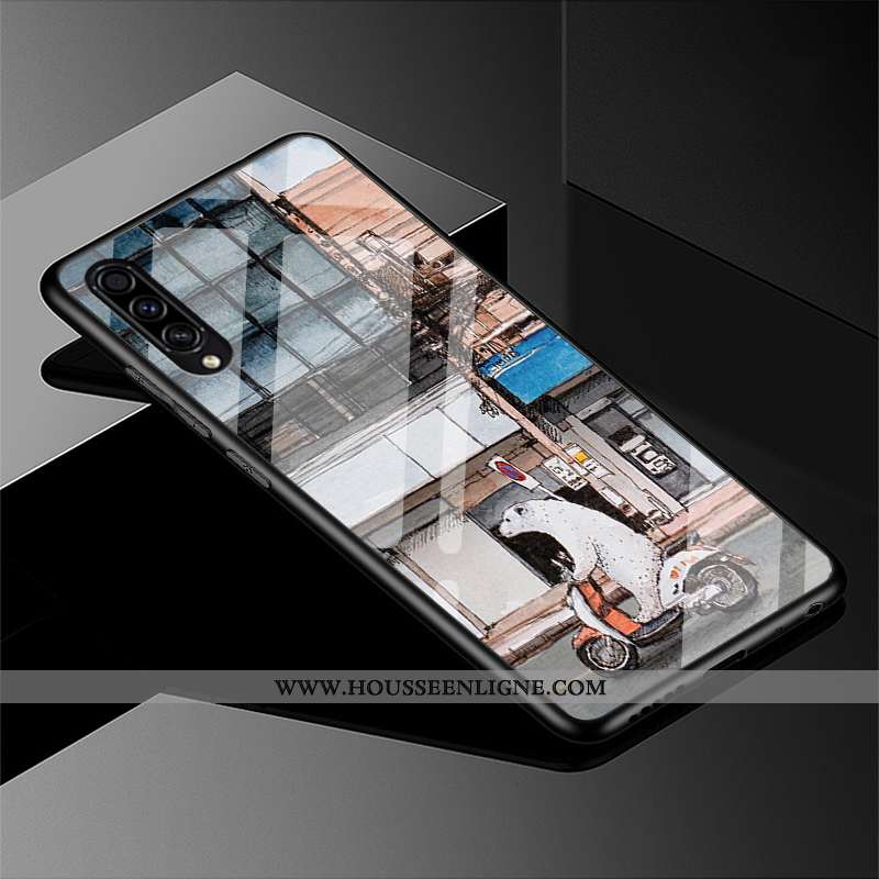 Housse Samsung Galaxy A50s Charmant Silicone Frais Étui Incassable Tout Compris Verre Violet