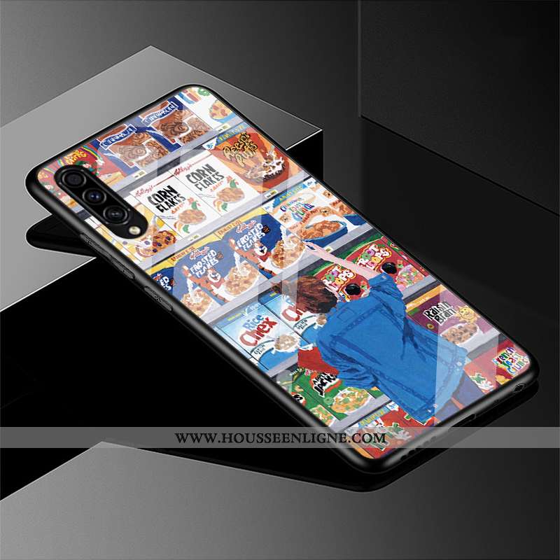 Housse Samsung Galaxy A50s Charmant Silicone Frais Étui Incassable Tout Compris Verre Violet