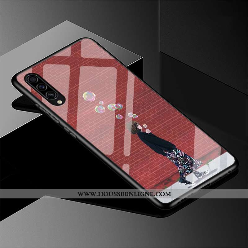 Housse Samsung Galaxy A50s Charmant Silicone Frais Étui Incassable Tout Compris Verre Violet