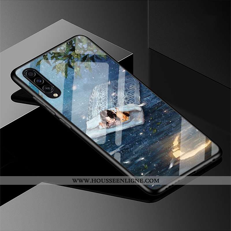 Housse Samsung Galaxy A50s Charmant Silicone Frais Étui Incassable Tout Compris Verre Violet