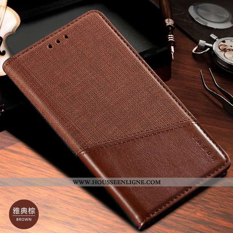 Housse Samsung Galaxy A50s Cuir Business Étui Noir Téléphone Portable Étoile