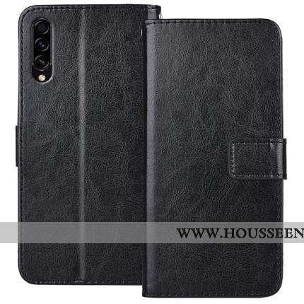 Housse Samsung Galaxy A50s Cuir Protection Téléphone Portable Incassable Noir Carte