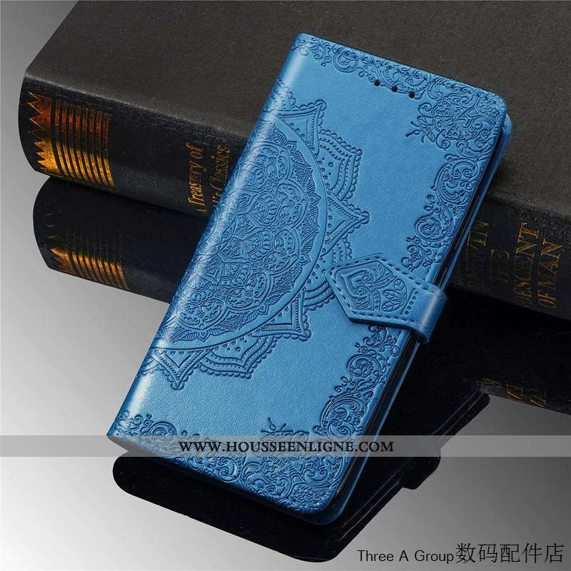 Housse Samsung Galaxy A50s Gaufrage Protection Bleu Téléphone Portable Créatif Coque Tout Compris