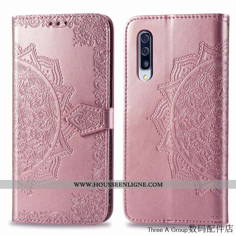 Housse Samsung Galaxy A50s Gaufrage Protection Bleu Téléphone Portable Créatif Coque Tout Compris