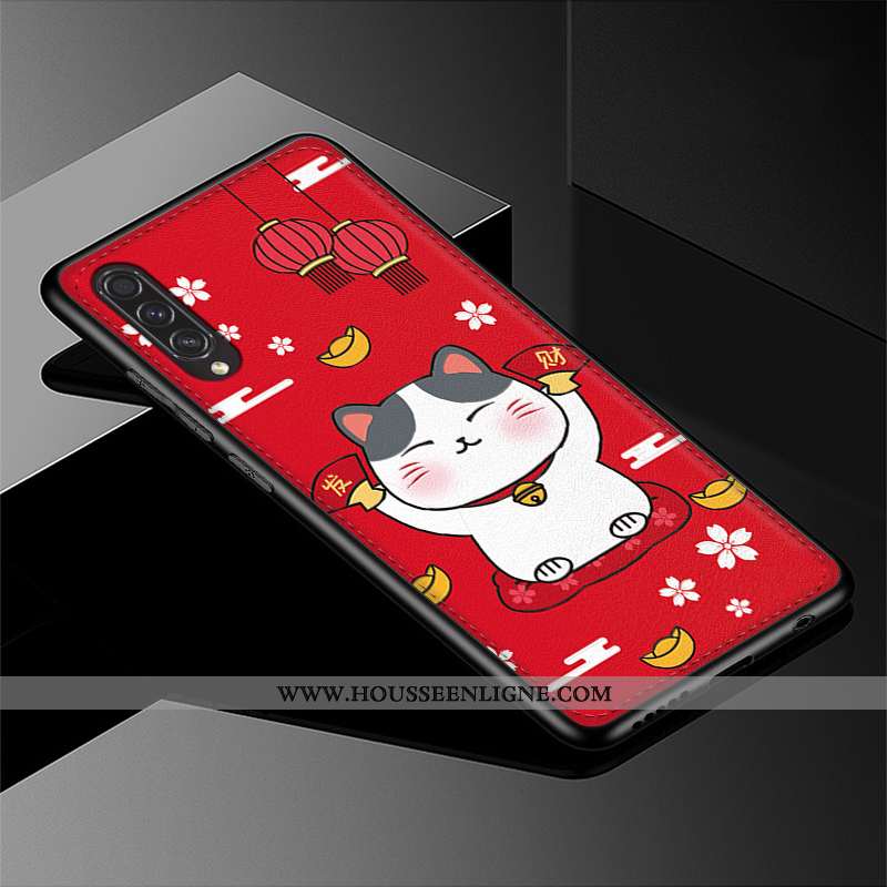 Housse Samsung Galaxy A50s Modèle Fleurie Protection Téléphone Portable Richesse Gaufrage Cuir Étoil