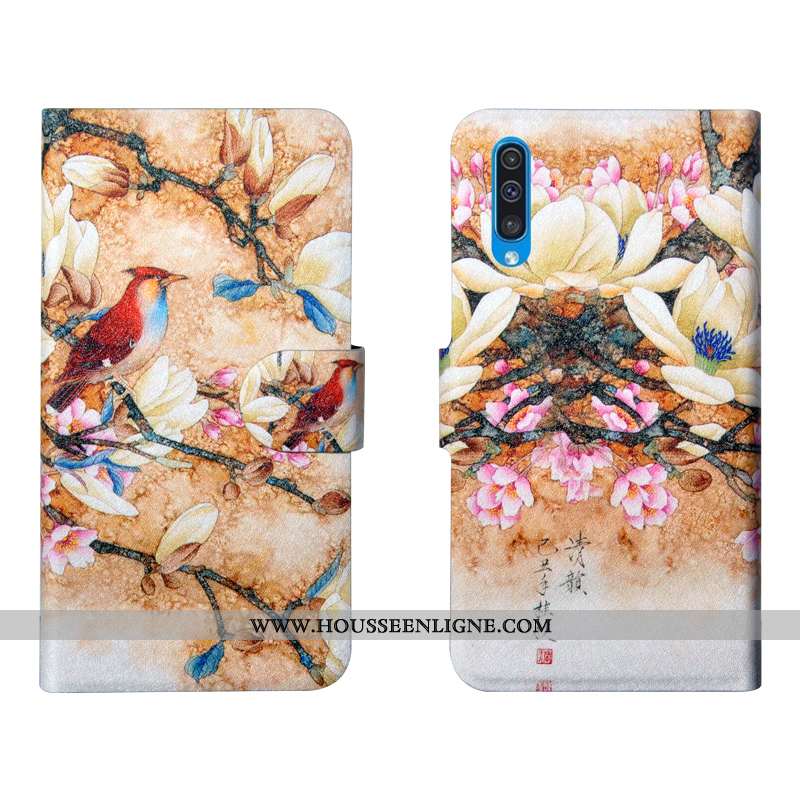 Housse Samsung Galaxy A50s Personnalité Créatif Simple Protection Étui Fluide Doux Verte