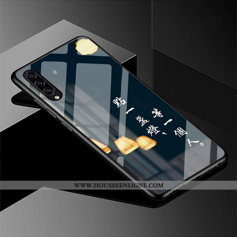 Housse Samsung Galaxy A50s Verre Personnalité Tout Compris Coque Bleu Marin Paysage Incassable Bleu 