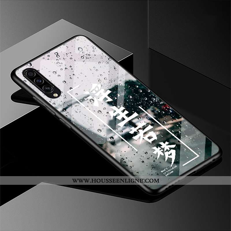 Housse Samsung Galaxy A50s Verre Personnalité Tout Compris Coque Bleu Marin Paysage Incassable Bleu 